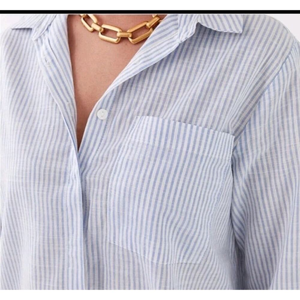 Denim & Supply Ralph Lauren Blue and White Striped Cotton Shirt